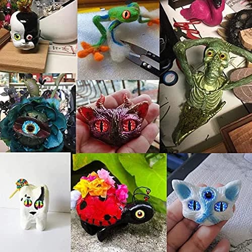 Julie Wang 18MM 40PCS Dragon Eyes Glass Cabochon for Clay Sculptures Making Props Craft Jewelry DIY Findings 0.71inches | Artistic Glass Decor thumbnail 2