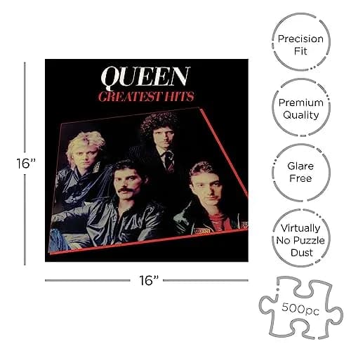 RockSaws Queen Greatest Hits 500 Piece Jigsaw Puzzle | Officially Licensed Queen Merchandise & Collectibles - Glare Free - Precision Fit thumbnail 2