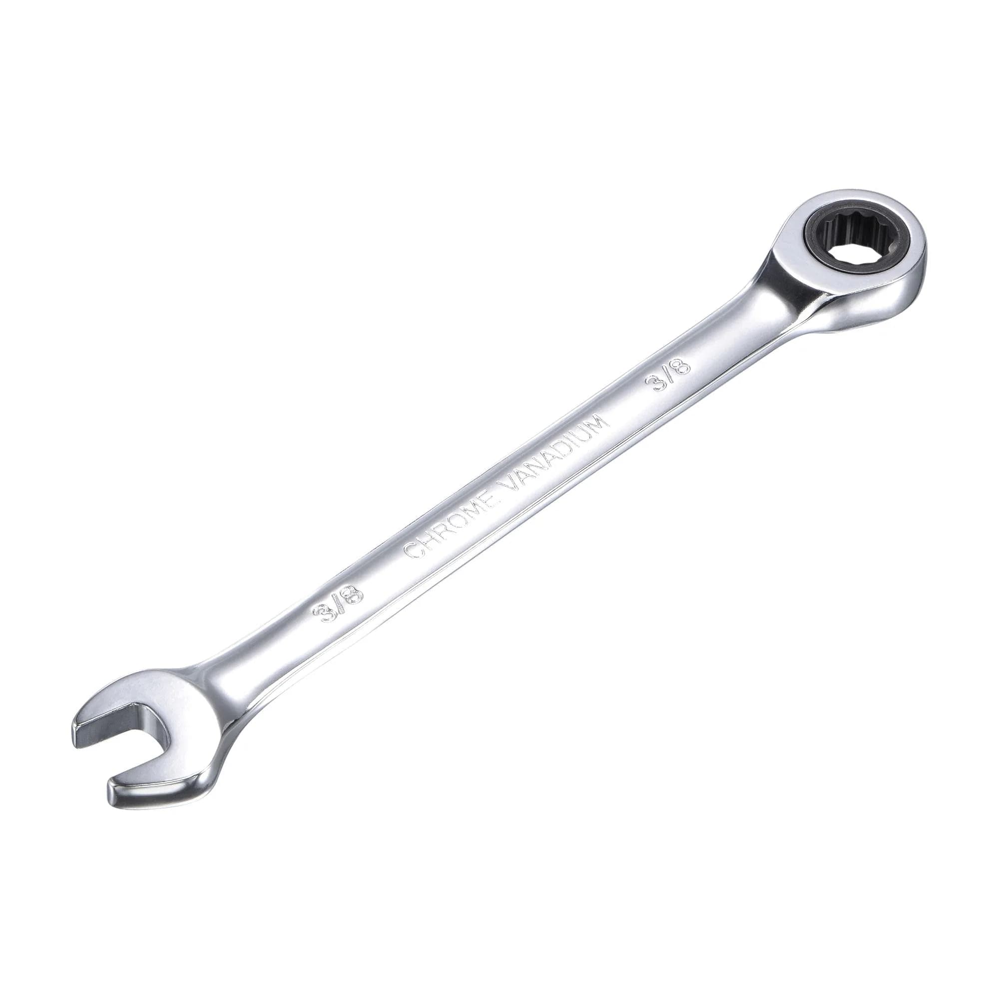 uxcell 3/8 Inch Ratcheting Combination Wrench 12 Point | Durable Chrome Vanadium Alloy — 3/8"
