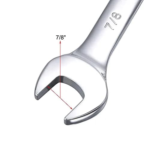 uxcell 7/8 Inch Ratcheting Combination Wrench SAE 11.42-inch Length | Heavy Duty Chrome Vanadium Steel thumbnail 4