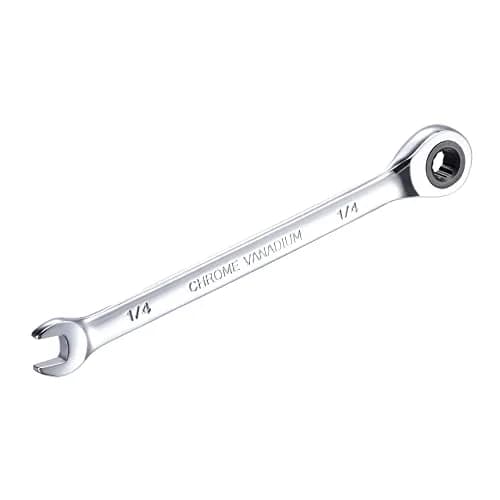 uxcell 1/4 Inch Ratcheting Combination Wrench SAE 72 Teeth 12 Point | Durable Chrome Vanadium Steel, Narrow Space 5° Ratchet thumbnail 5