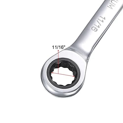 uxcell 11/16 Inch Ratcheting Combination Wrench SAE 72 Teeth 12 Point Ratchet Box Ended Spanner Tools, Cr-V | Durable, Precise & Water-Resistant thumbnail 3
