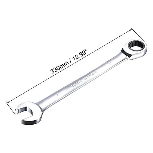 uxcell 1 Inch Ratcheting Combination Wrench SAE 72 Teeth 12 Point | Heavy Duty Chrome Vanadium Steel thumbnail 2
