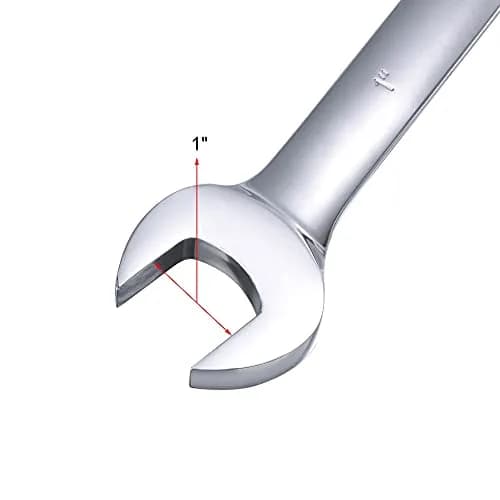 uxcell 1 Inch Ratcheting Combination Wrench SAE 72 Teeth 12 Point | Heavy Duty Chrome Vanadium Steel thumbnail 4