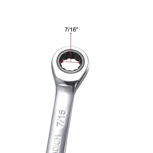 uxcell 7/16 Inch Ratcheting Combination Wrench SAE 72 Teeth 12 Point Ratchet Box Ended Spanner Tools, Cr-V | Durable, Precise & Rust-Resistant thumbnail 3