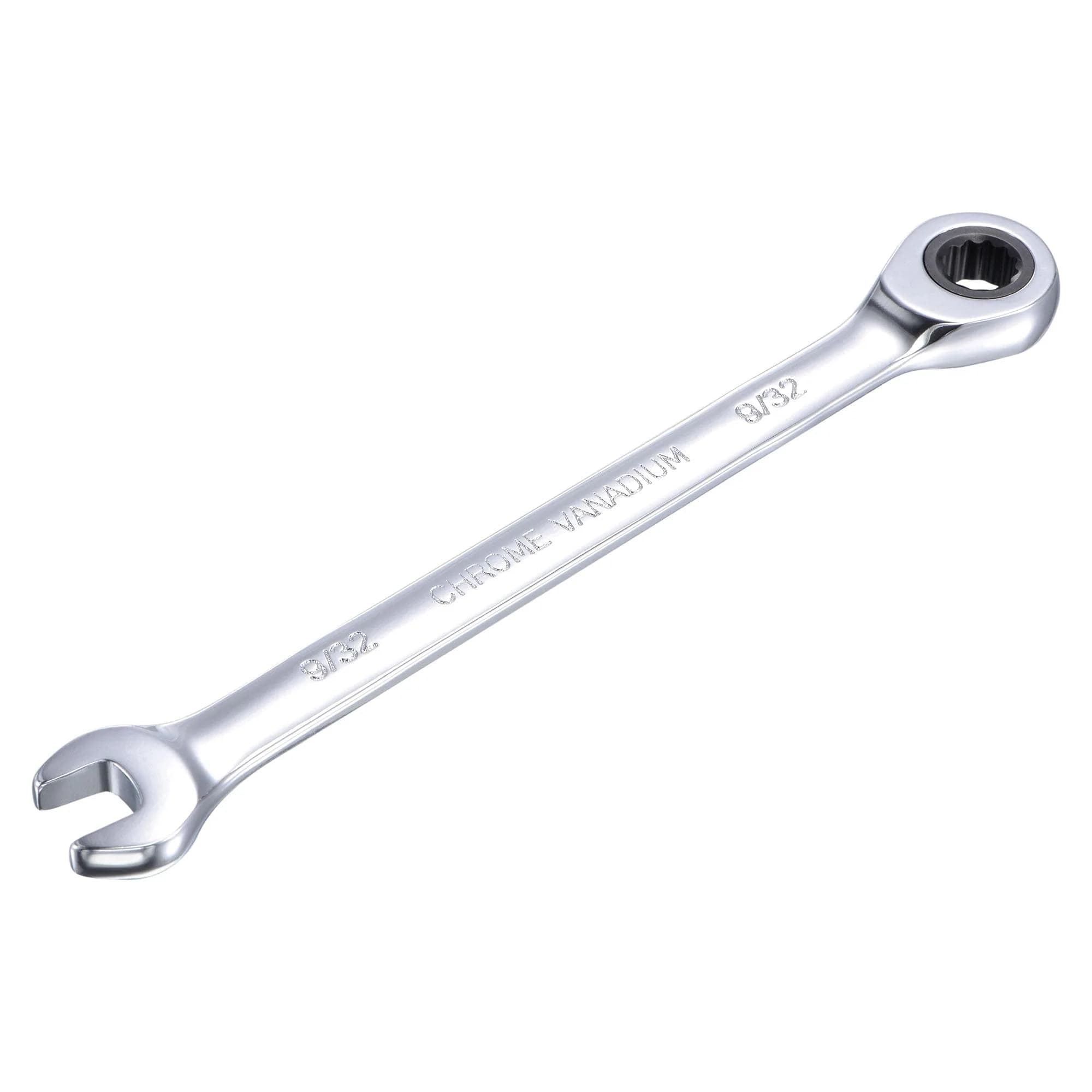 uxcell 9/32 Inch Ratcheting Combination Wrench 5.28 inch Length | 72 Teeth 12 Point Box Ended Spanner Tool