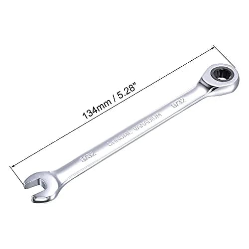 uxcell 9/32 Inch Ratcheting Combination Wrench 5.28 inch Length | 72 Teeth 12 Point Box Ended Spanner Tool thumbnail 2