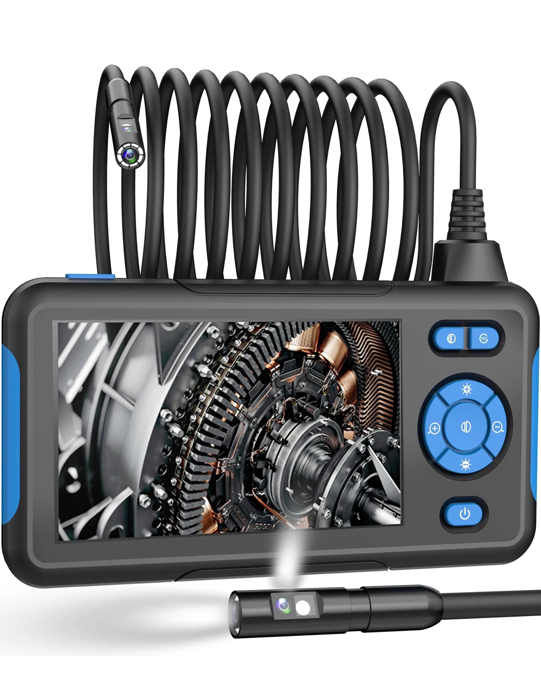 T TAKMLY Industrial Endoscope Borescope Inspection Camera with Dual Lens 1080P HD Display, 16.5ft Semi-Rigid Cable - view 7