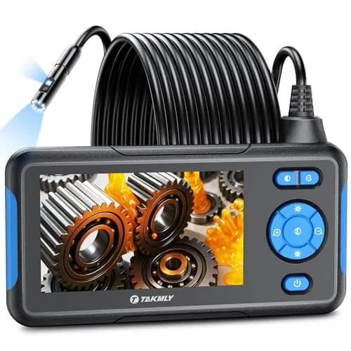 T TAKMLY Industrial Endoscope Borescope Inspection Camera with Dual Lens 1080P HD Display, 16.5ft Semi-Rigid Cable thumbnail 1