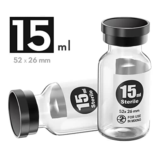 Ks-Tek Sterile Glass Sample Vials with Injection Port 15ml (0.507 Fl Oz) | Pack of 10, Steam Sterilized thumbnail 3