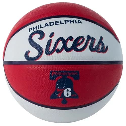Wilson NBA Team Retro Mini Basketball - Philadelphia 76ers (Mini Size, 0.37 kg) | Official NBA Branding thumbnail 1
