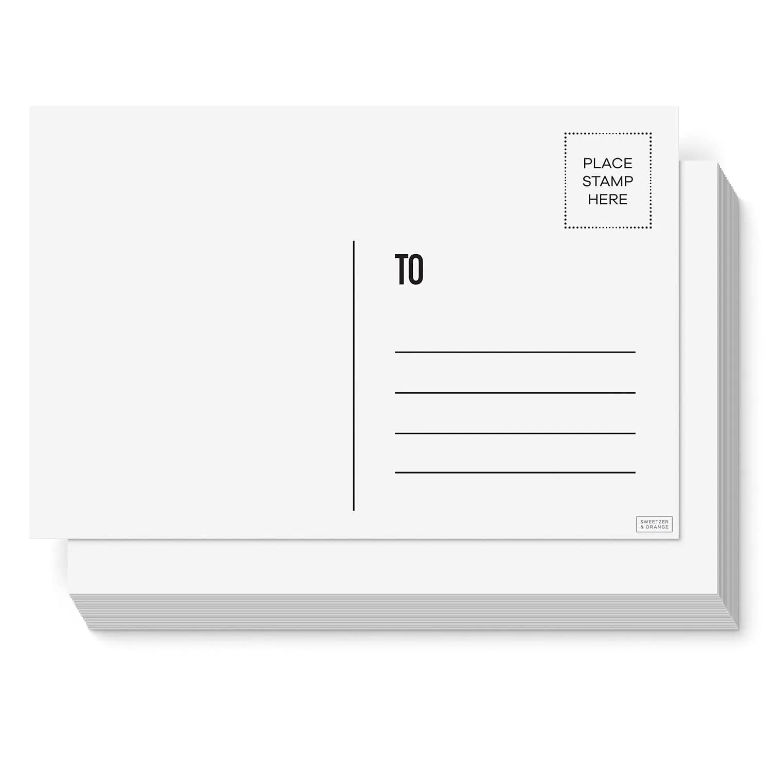 Sweetzer & Orange Blank Postcards for Mailing 4x6 Inches (10.16 x 15.24 cm) | 60-Count White Cardstock for Printable Greeting Cards — White