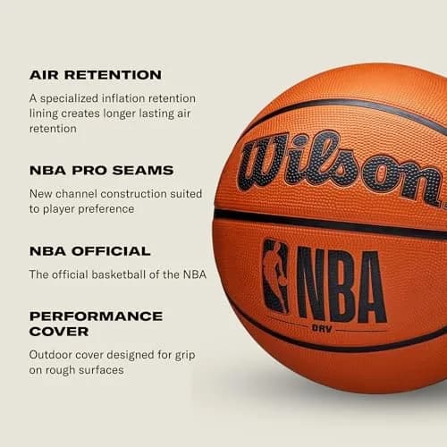 Wilson NBA DRV Series Basketball - Size 6 (28.5") | Outdoor Durability & NBA Official thumbnail 5