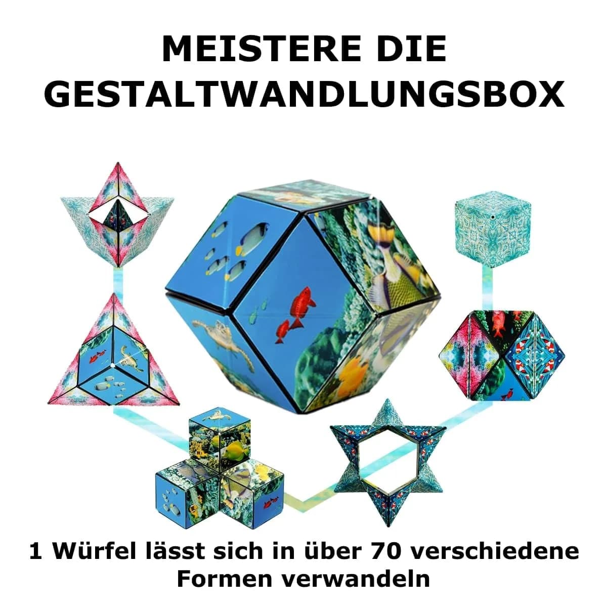 Shashibo Sensory Shape Shifting Cube Dodeca Undersea | Educational Puzzle Toy for Kids & Adults thumbnail 5