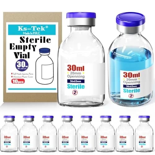 Ks-Tek Sterile Empty Vials with Self Healing Injection Port 30ml (10-Pack) | Lab Sample Vials for India thumbnail 1