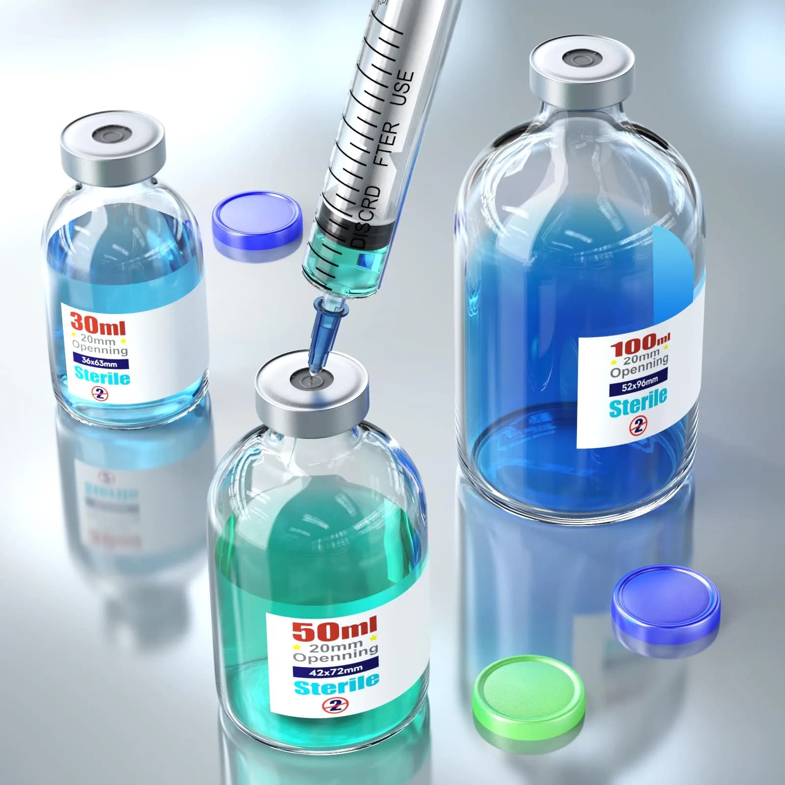 Ks-Tek Sterile Empty Vials with Self Healing Injection Port 30ml (10-Pack) | Lab Sample Vials for India - view 3