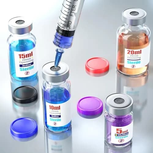 Ks-Tek Sterile Glass Sample Vials 20ml (0.676 Fl Oz) with Injection Port & Flip-Off Cap | Pack of 10 thumbnail 5