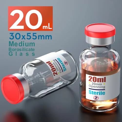 Ks-Tek Sterile Glass Sample Vials 20ml (0.676 Fl Oz) with Injection Port & Flip-Off Cap | Pack of 10 thumbnail 2