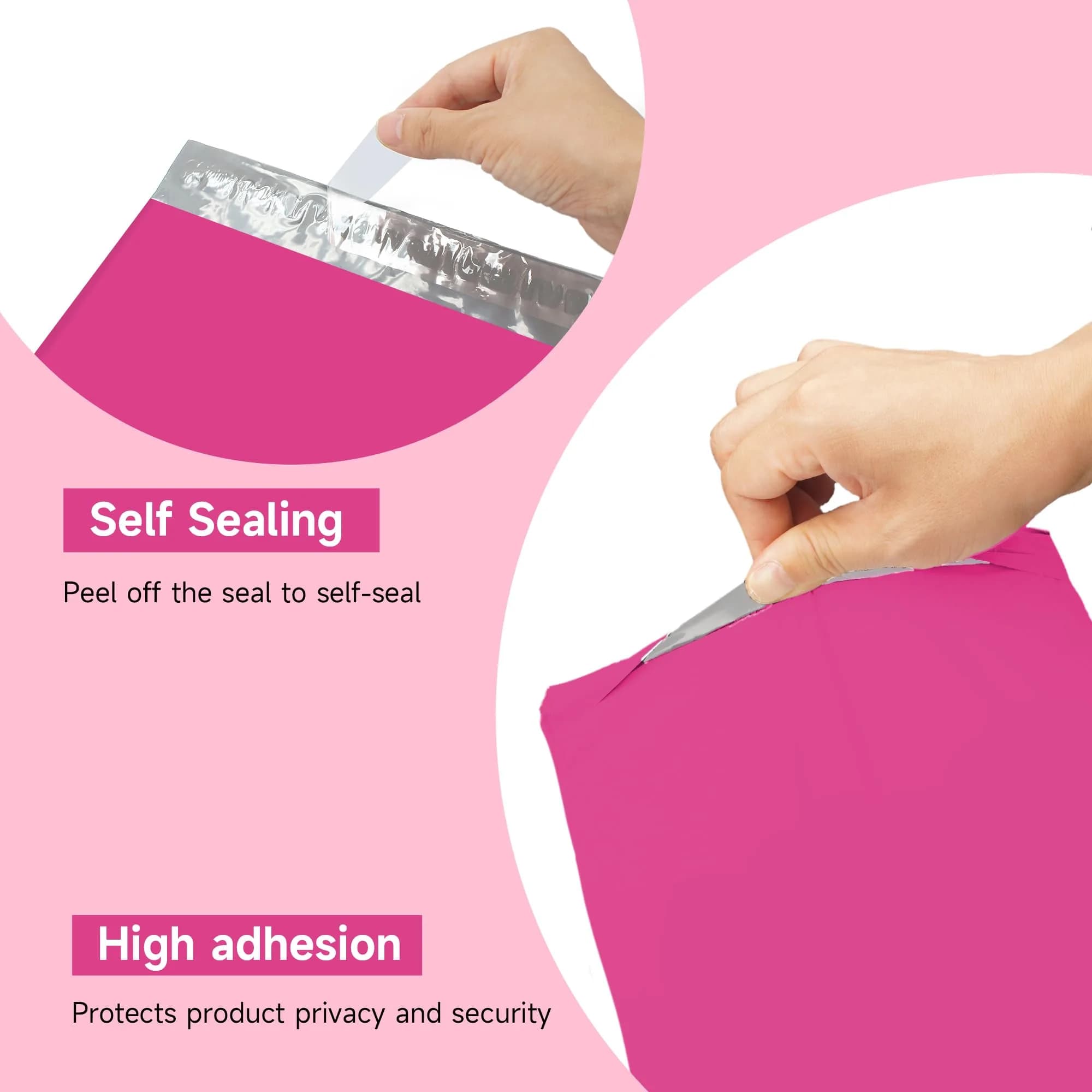 KKBESTPACK Pink Poly Mailers 10x13 Inch (1000 Pcs) | Waterproof Shipping Bags for Clothing - view 3