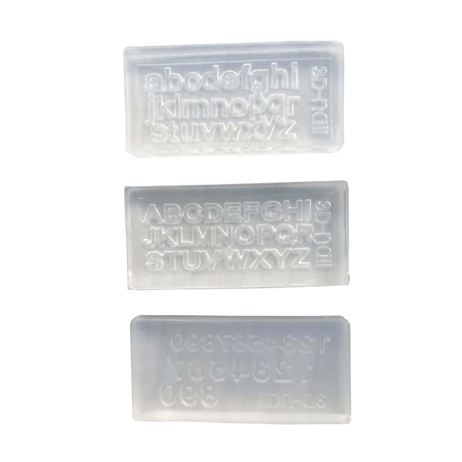 Maiguang 3Pcs Mini Resin Letter Number Molds 4cm (1.6"x 0.8"x 0.2") | DIY Nail Art & Jewelry Pendant Making Tools — Transparent