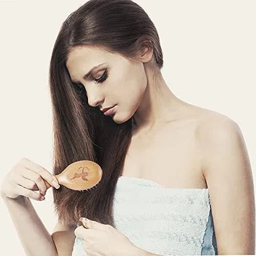 Sosoon Pocket Mini Travel Boar Bristle Hairbrush | Detangles, Smooths, Adds Shine thumbnail 4