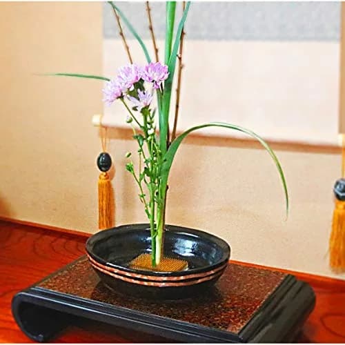 KAKURI Kenzan Flower Frog Black Large Square 3.8" | Japanese Ikebana Flower Arrangement Supplies thumbnail 5
