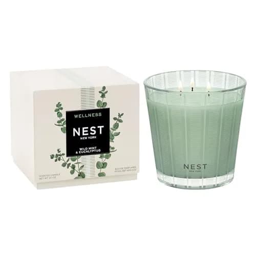 NEST New York Scented 3-Wick Candle, Wild Mint & Eucalyptus | Elegant Home Fragrance (70-120 chars) thumbnail 1