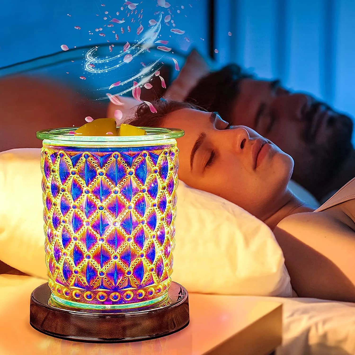 Osalms Pink 3D Crystal Electric Wax Melt Warmer with Dimmable Light, 50W | Melts Wax & Essential Oils for Home Fragrance - view 5
