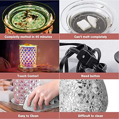 Osalms Pink 3D Crystal Electric Wax Melt Warmer with Dimmable Light, 50W | Melts Wax & Essential Oils for Home Fragrance thumbnail 6