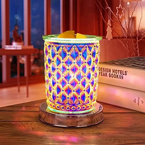 Osalms Pink 3D Crystal Electric Wax Melt Warmer with Dimmable Light, 50W | Melts Wax & Essential Oils for Home Fragrance thumbnail 1