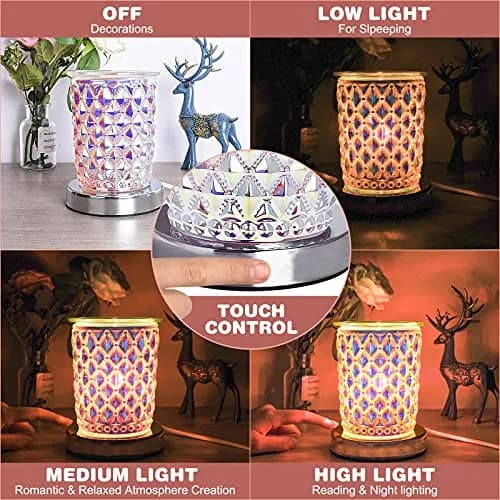 Osalms Pink 3D Crystal Electric Wax Melt Warmer with Dimmable Light, 50W | Melts Wax & Essential Oils for Home Fragrance thumbnail 3