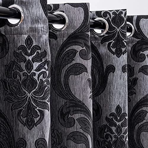NAPEARL Sliding Door Curtains Gothic Style Patio Doors Curtains, Room Divider Curtain 120"W x 96"L | Vintage Floral Damask Pattern thumbnail 5