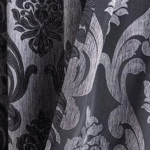 NAPEARL Sliding Door Curtains Gothic Style Patio Doors Curtains, Room Divider Curtain 120"W x 96"L | Vintage Floral Damask Pattern thumbnail 6