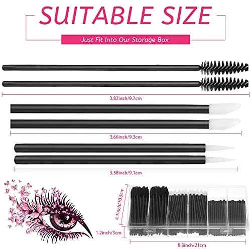 Maitys 263 Pcs Disposable Makeup Applicators Set with Organizer Box | Eyeliner Lip Mascara Wands thumbnail 6