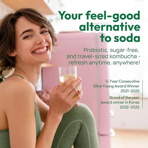 TEAZEN Lemon Kombucha Powder | Hydration Drink Mix, Sugar Free, Live Probiotics & Prebiotics, 30 Packets, 5.29oz thumbnail 7