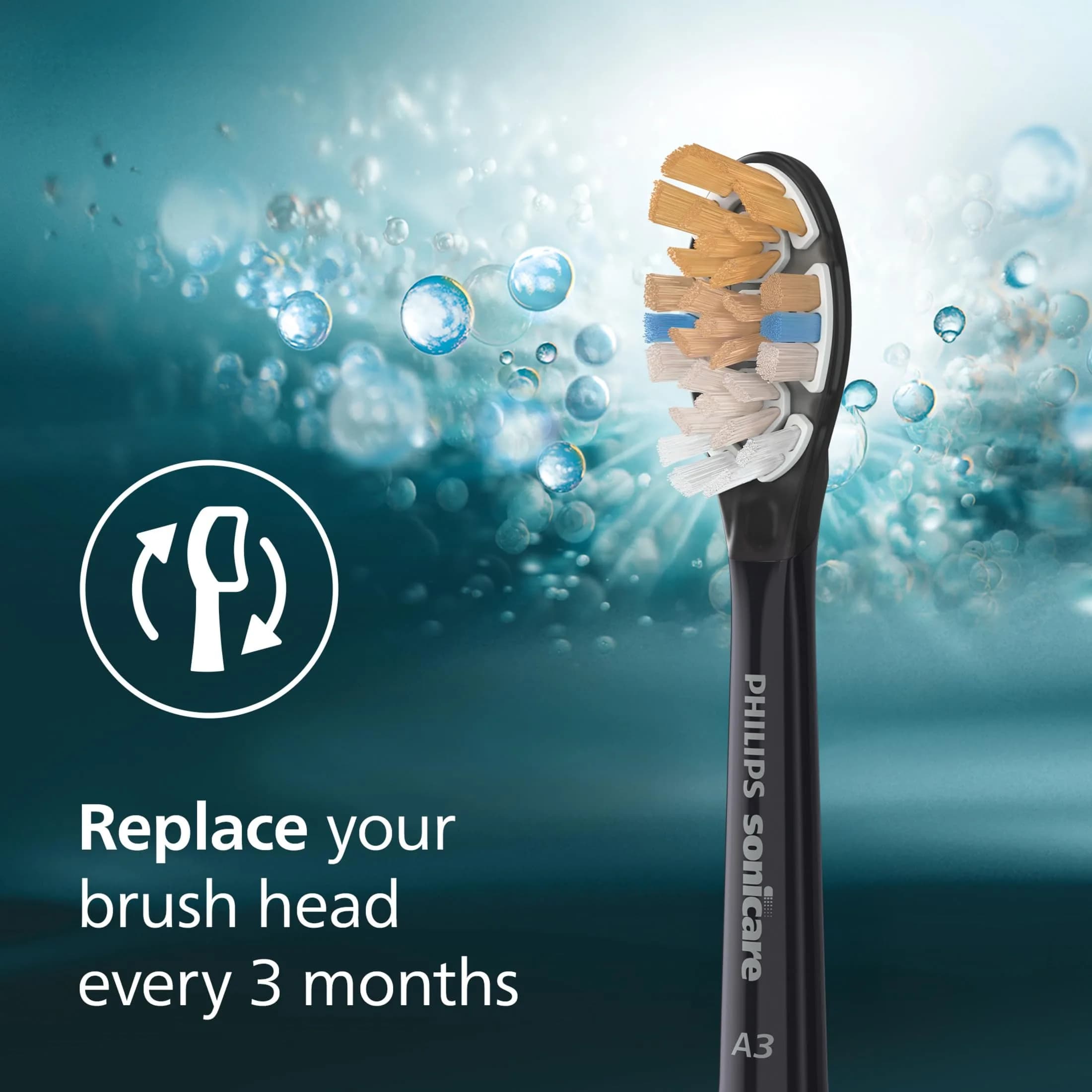Philips Sonicare A3 All-in-One Brush Heads, 2-Pack (6 Month Supply) | 2000% More Plaque Removal - view 8