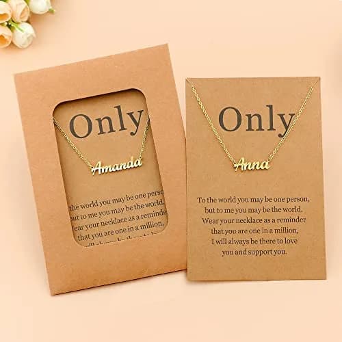 Lcherry 18K Gold Plated Personalized Name Anna Necklace | Adjustable 18 inch with 2 inch extension, Stylish & Nickel-Free thumbnail 5