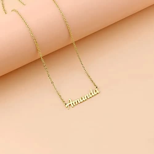 Lcherry 18K Gold Plated Personalized Name Anna Necklace | Adjustable 18 inch with 2 inch extension, Stylish & Nickel-Free thumbnail 4