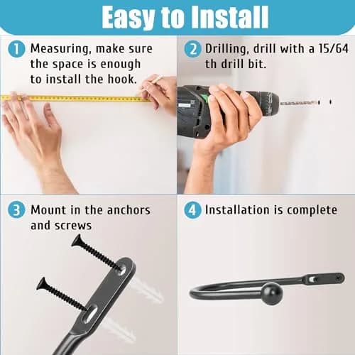 VRSS Black Wall Mount Curtain Tiebacks Drapery Holdbacks 4Pcs | Simple Vintage Style thumbnail 6