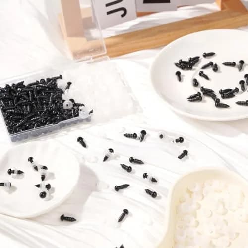 Vanblue 260PCS 12mm Black Safety Eyes with Washers | Craft Eyes for Amigurumi & Stuffed Animals thumbnail 6