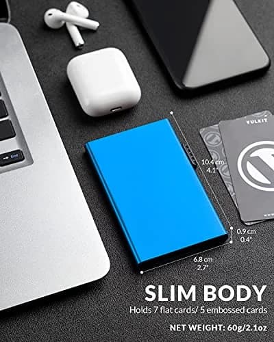 VULKIT Minimalist Credit Card Holder Pop Up Cards RFID Protection Slim Metal Wallet | Compact & Durable thumbnail 3