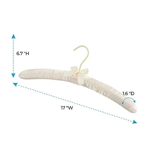 JS HANGER Padded Hanger for Sweaters 17" Ivory | No Shoulder Bump, Heavy Duty Satin Cover (70-120c) thumbnail 5