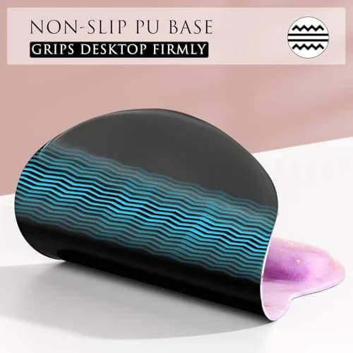 MROCO Ergonomic Mouse Pad with Gel Wrist Rest, 24cm (9.4 in) x 20.5cm (8.1 in), Pink Marble | Smooth Lycra Surface for Precise Cursor Control thumbnail 6
