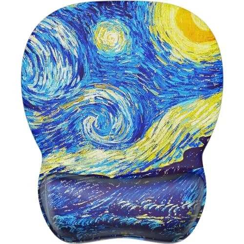 MROCO Ergonomic Mouse Pad with Gel Wrist Rest, 24cm x 20.5cm (9.4 x 8.1 in) | Starry Night Pattern thumbnail 1