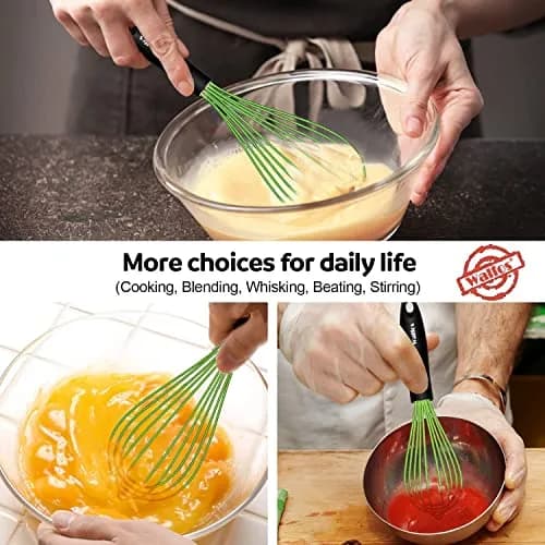 Walfos Silicone Whisk Set (8.5, 9, 11 inch) | Heat Resistant Kitchen Utensils for Non-stick Cookware thumbnail 6