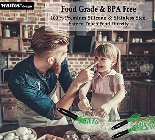 Walfos Silicone Whisk Set (8.5, 9, 11 inch) | Heat Resistant Kitchen Utensils for Non-stick Cookware thumbnail 9