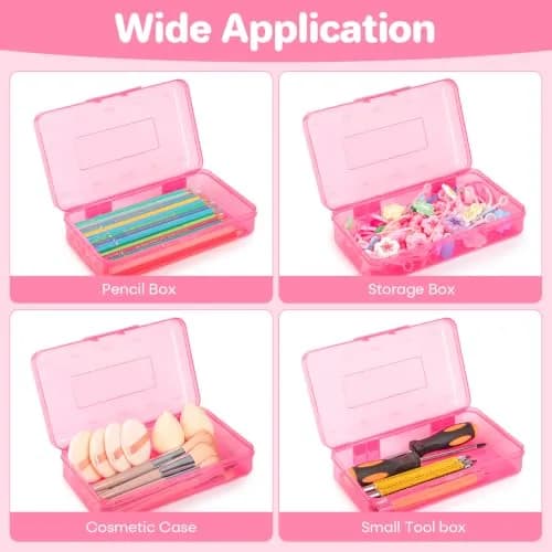Nuozme Plastic Hard Clear Color Pencil Box Case for Kids | 20.8cm x 11.7cm x 5.8cm thumbnail 6