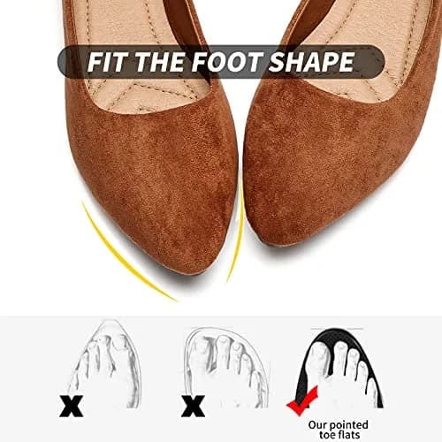HEAWISH Women's Tan Suede Pointed Toe Ballet Flats US 10 | Elegant Work & Dressy Slip-Ons thumbnail 6