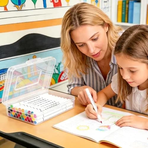 Nuozme Clear Hard Plastic Pencil Box Case 20.8cm (8.2") | Stackable Organizer for Students & Office thumbnail 3