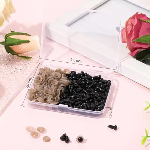 Vanblue 6mm Safety Eyes with Washers (260PCS) | Plastic Craft Eyes for Amigurumi, Stuffed Animals, Crochet Toys thumbnail 3